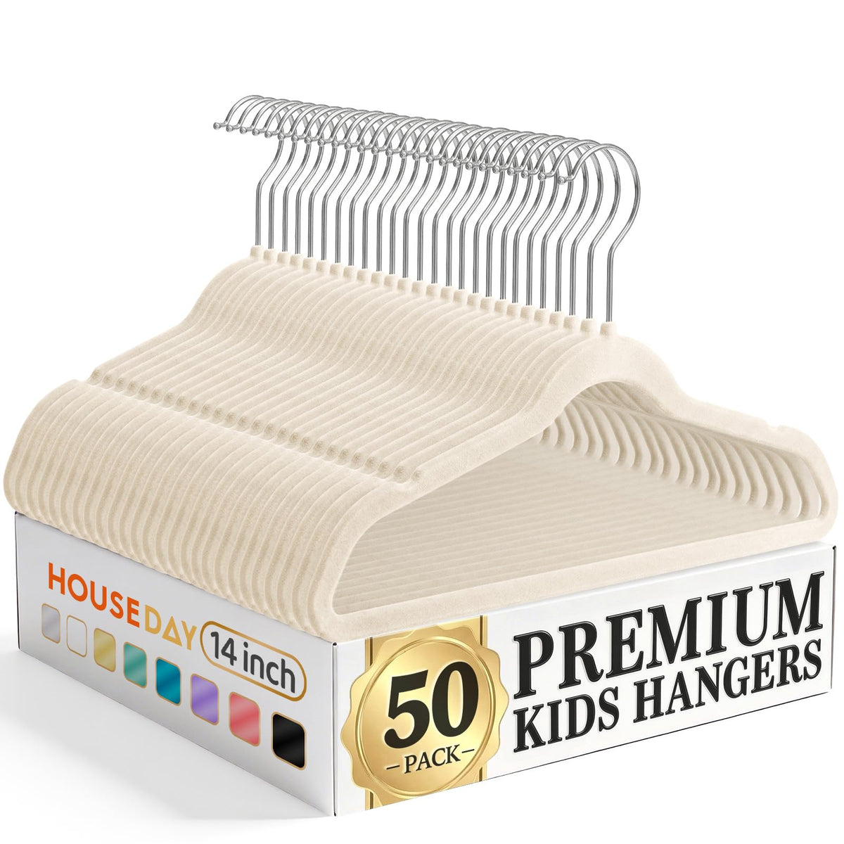 House Day 14 inch kids velvet hanger with non slip grip for secure clothing