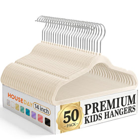 House Day 14 inch kids velvet hanger with non slip grip for secure clothing