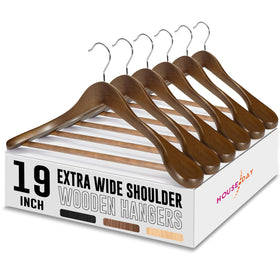House Day 19-inch extra wide shoulder hanger supports large suits.