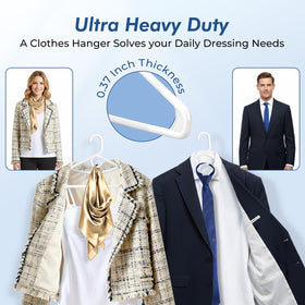 HOUSE DAY 20-lb capacity hangers support heavy coats and denim.
