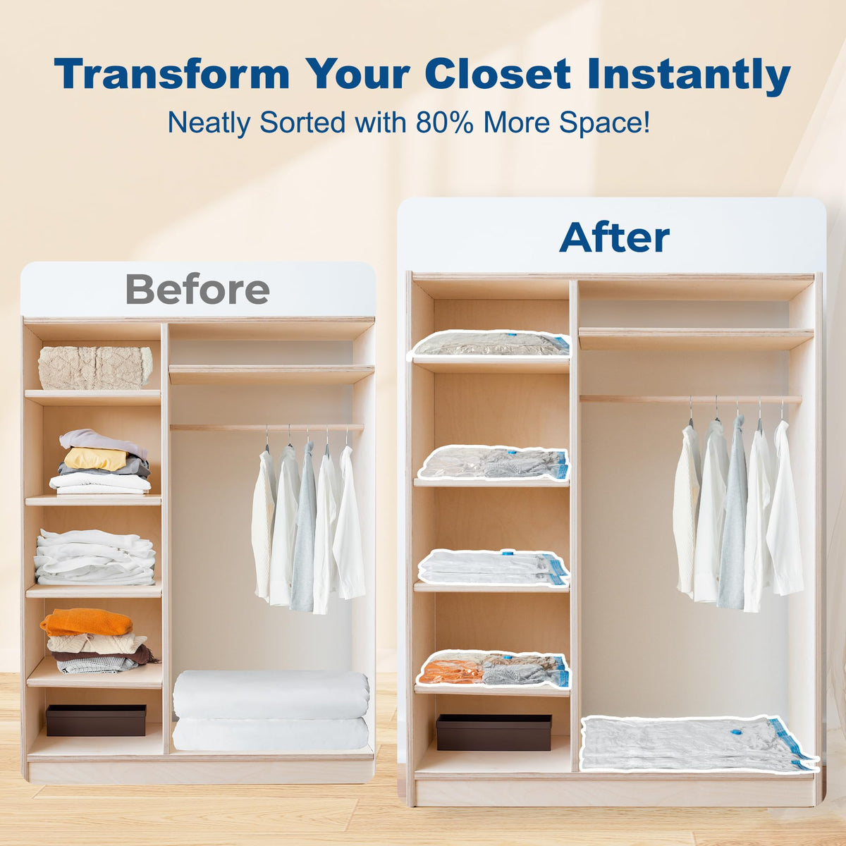 House Day 30-pack bag layout showing comprehensive size range for versatile storage.
