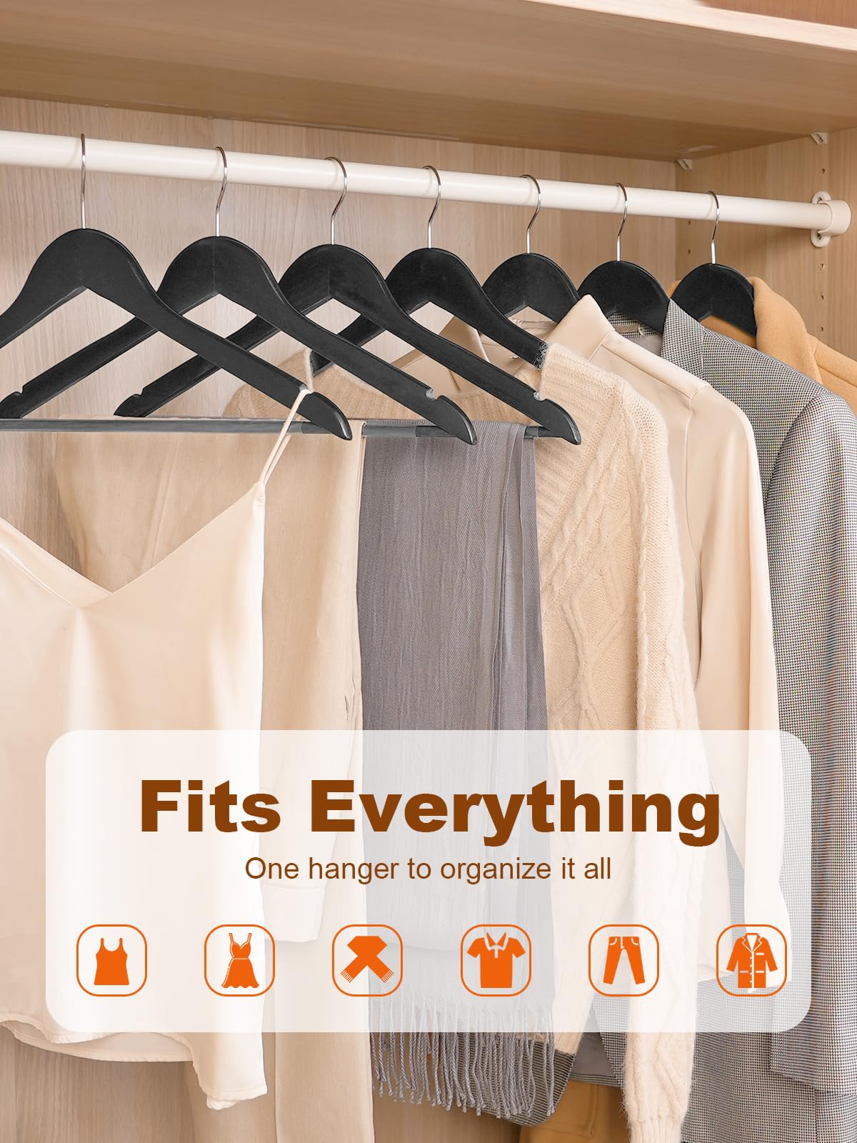 HOUSE DAY 360-degree rotating hook for flexible closet arrangement.