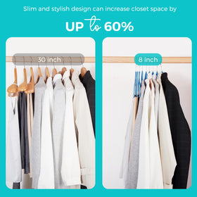 360-degree swivel hook allows flexible hanging angles in any closet.