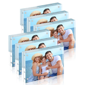 HOUSE DAY 4x6 acrylic frame six-pack showcases crystal clarity for cherished photos.