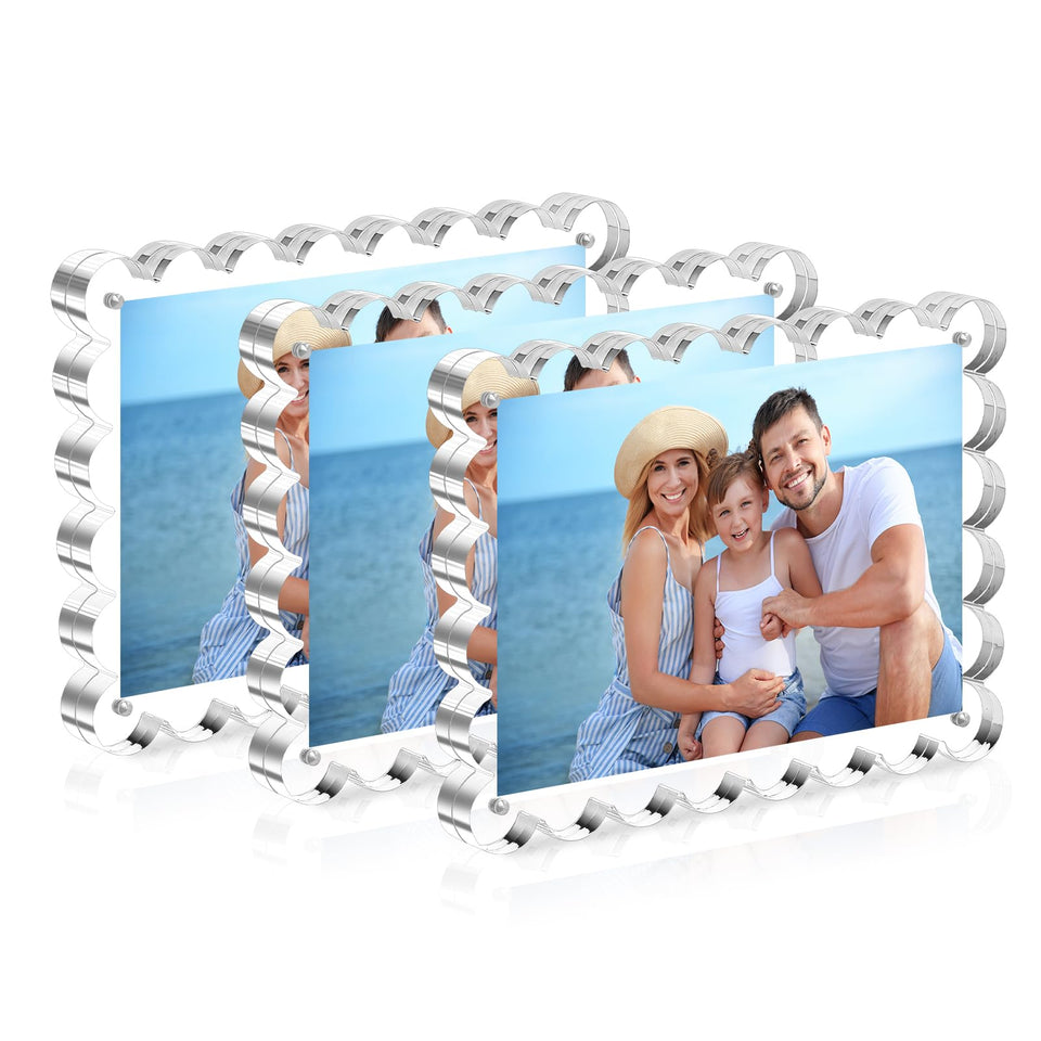 HOUSE DAY 5x7 scalloped acrylic frame with crystal-clear visibility for vibrant photos