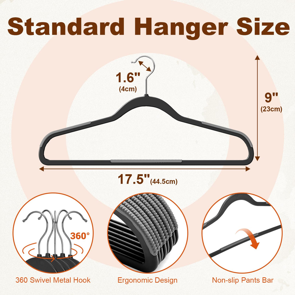 HOUSE DAY 60-pack premium hangers for organized wardrobes.