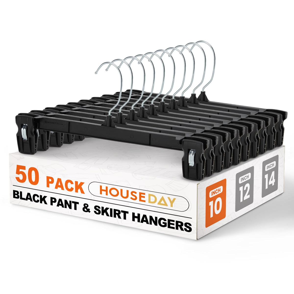 HOUSE DAY black pants hanger with a 360° swivel for easy access.