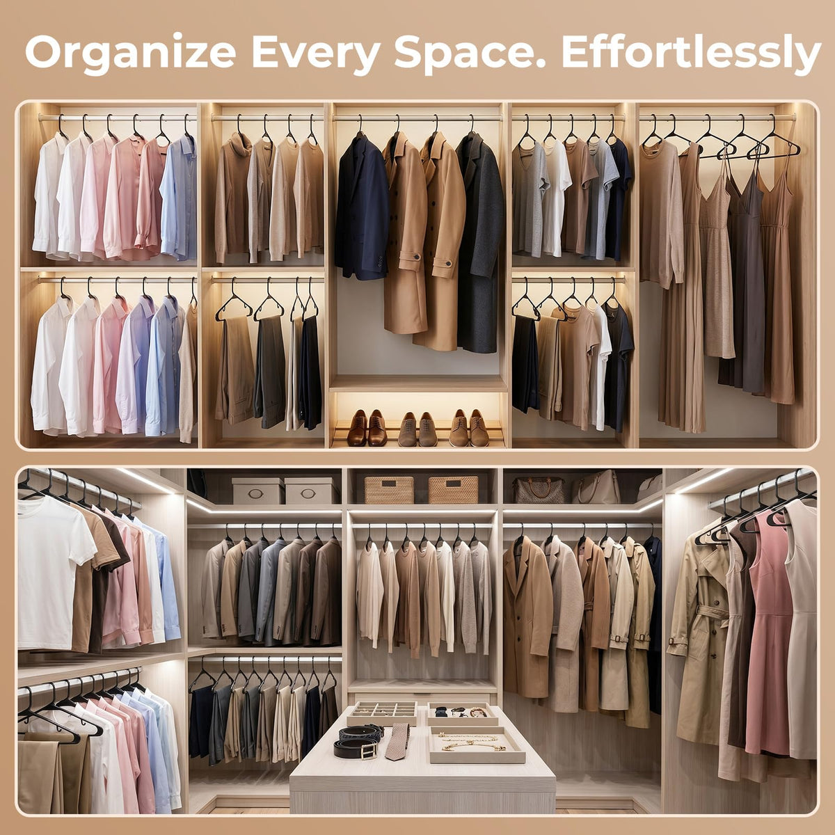 House Day eco-friendly material aligns with sustainable closet organization.