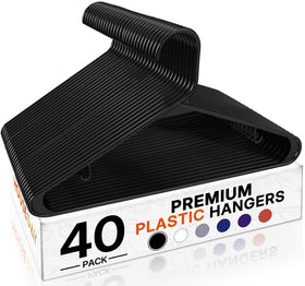 HOUSE DAY black plastic hangers with built-in strap hooks for secure daily outfits