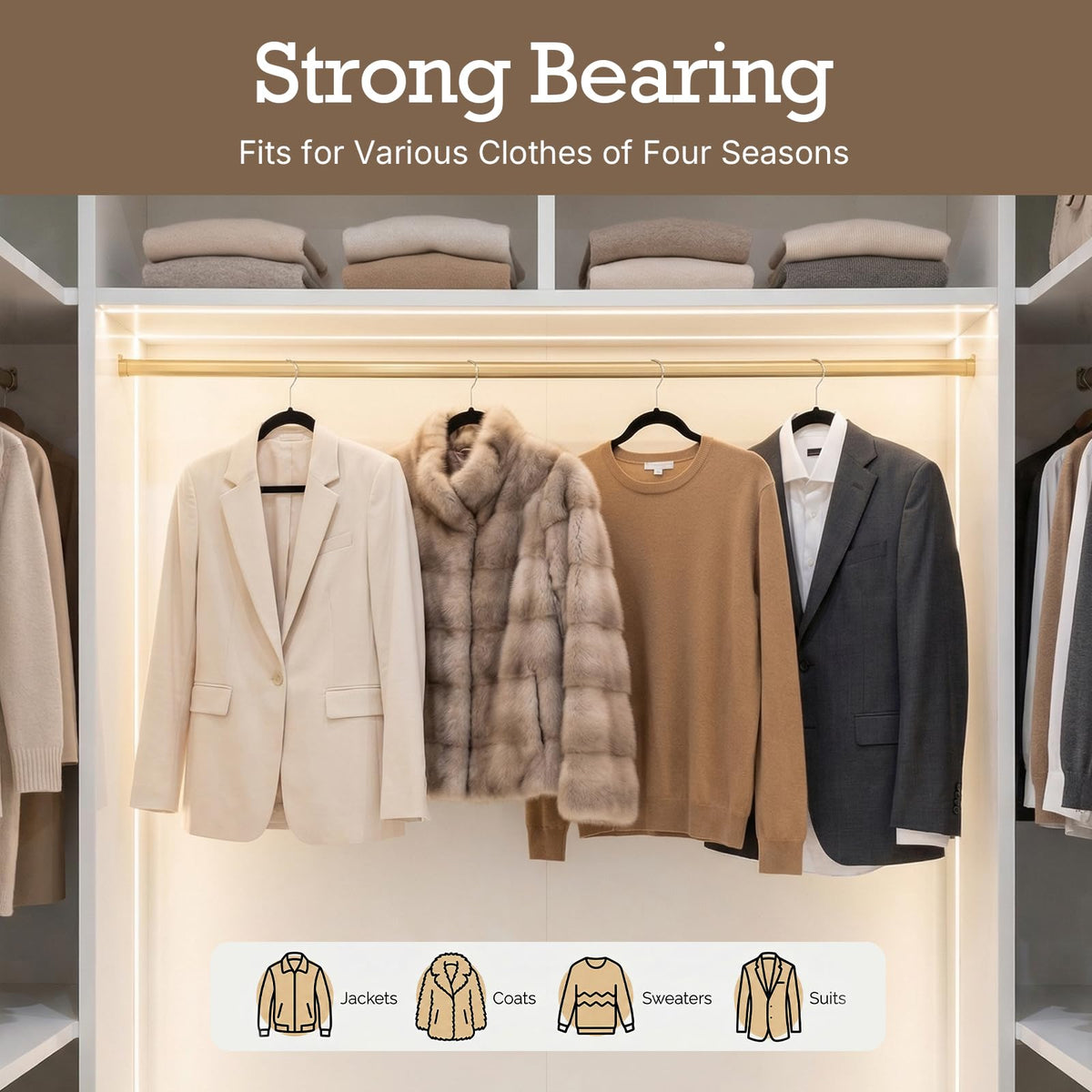 HOUSE DAY sturdy coat hangers support heavy garments up to 11 lbs