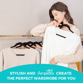 House Day black velvet hangers add a sleek look to your closet