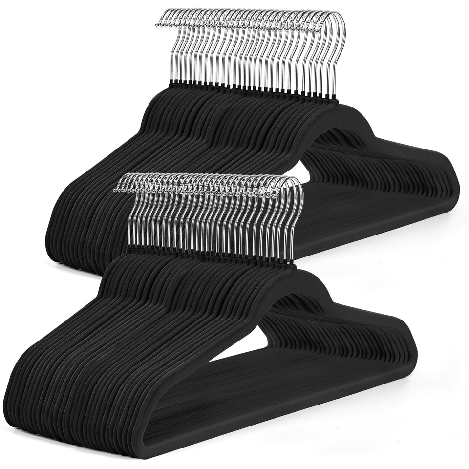 House Day black velvet hangers in a 50-pack for non-slip fabric protection