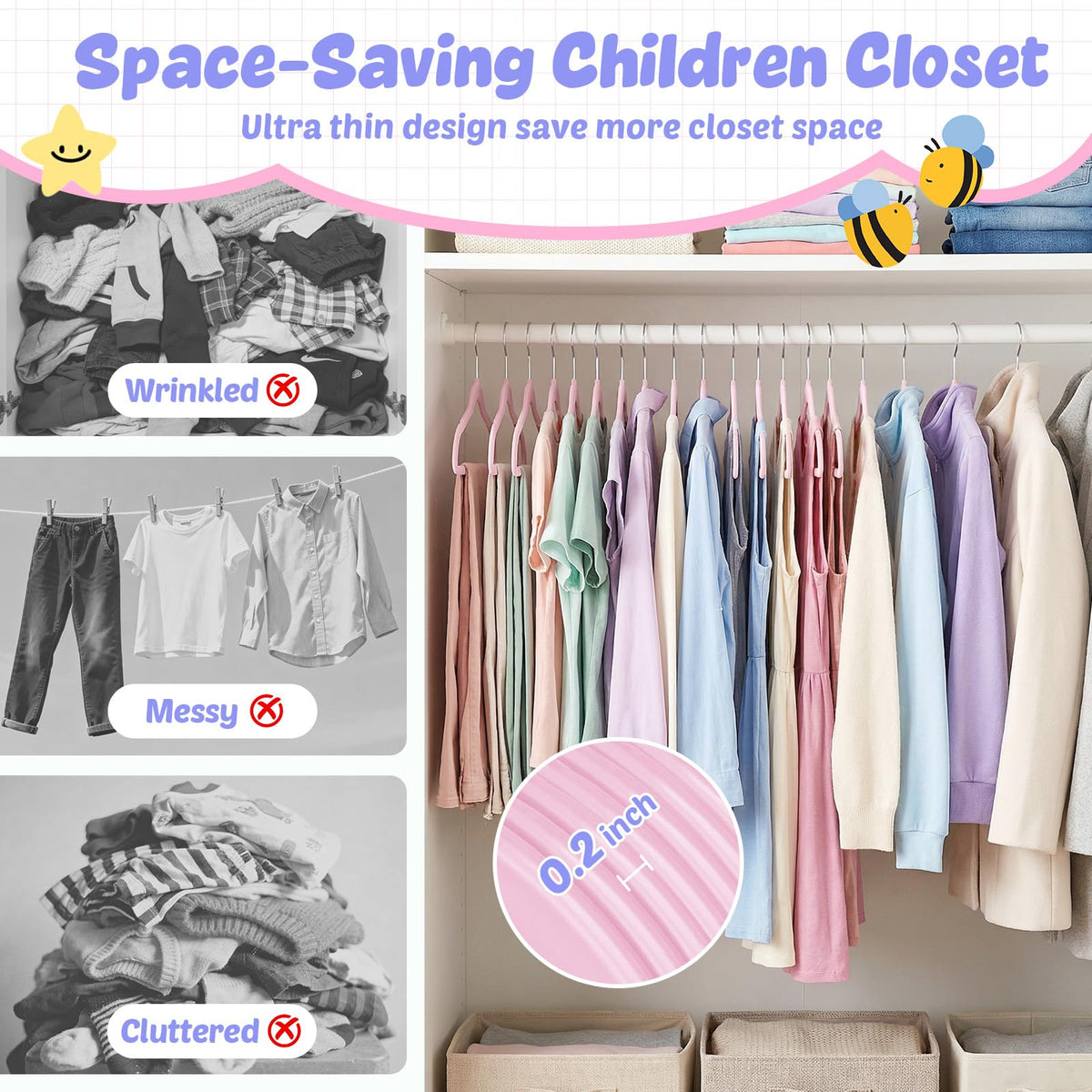 House Day BPA-free ABS plastic ensures durable, reliable use for growing wardrobes