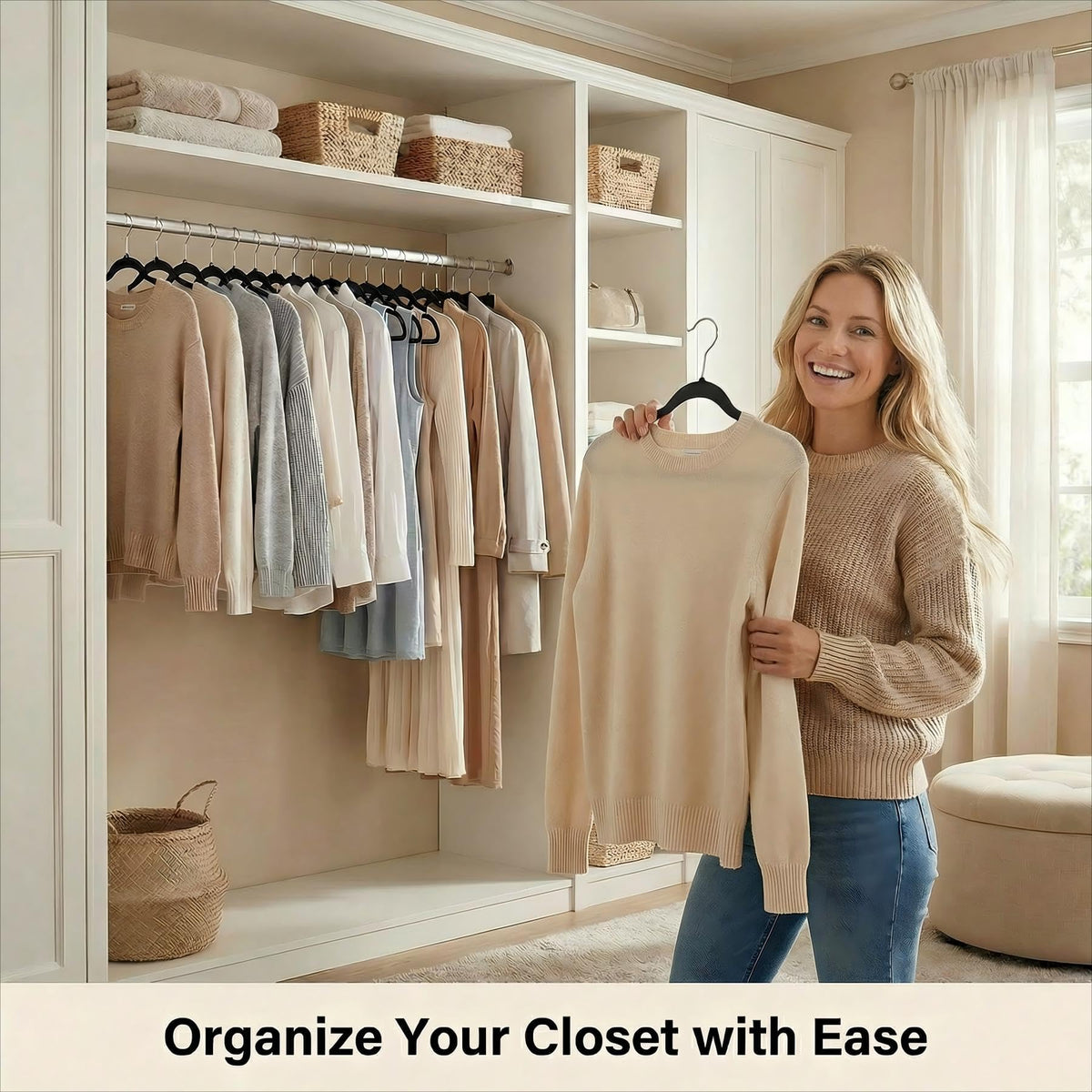 HOUSE DAY chrome swivel hook detail for smooth, easy hanging.