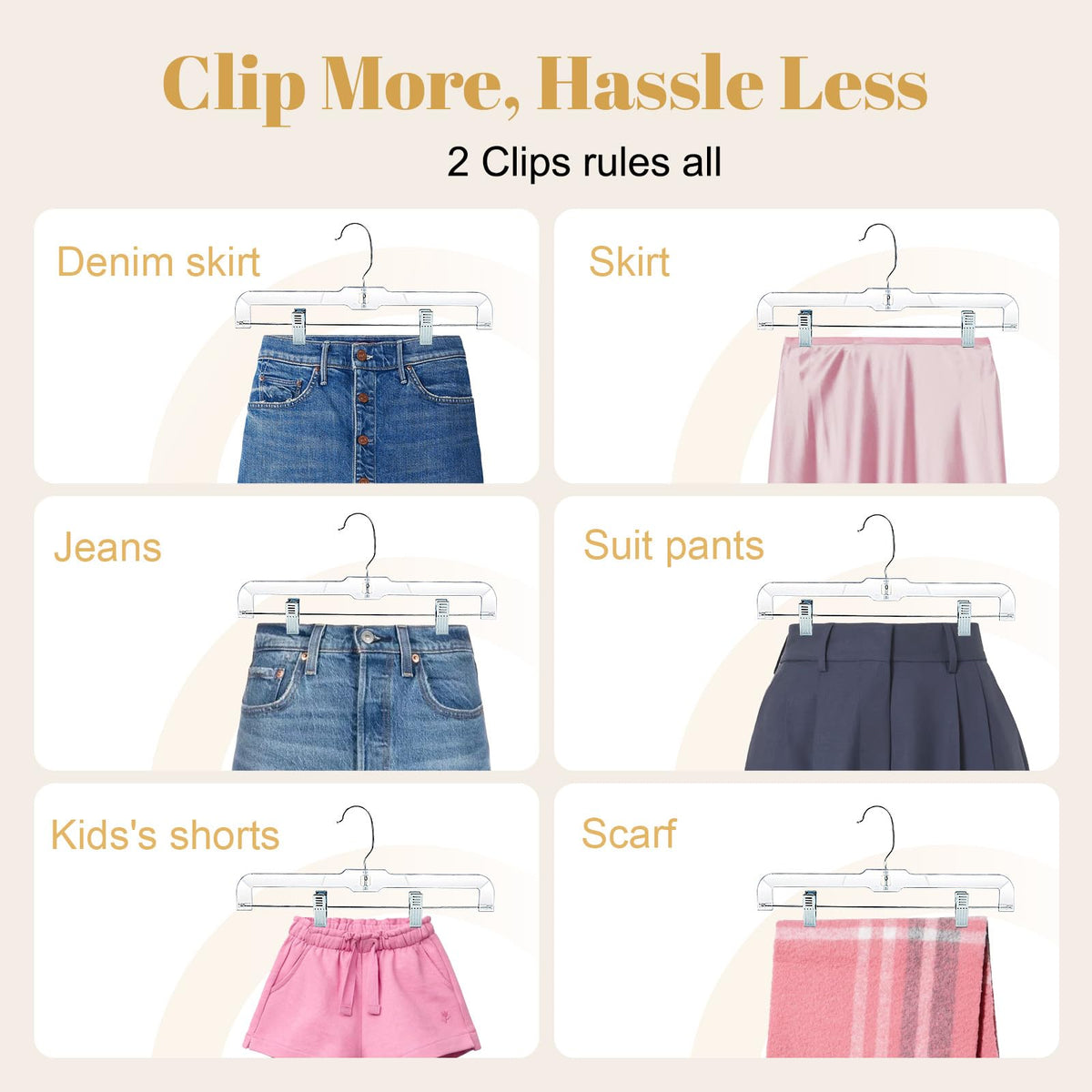 House Day clear plastic hangers blend with any closet
