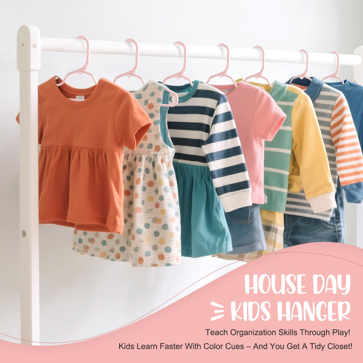 House Day closet organization solution promotes tidy morning routines.