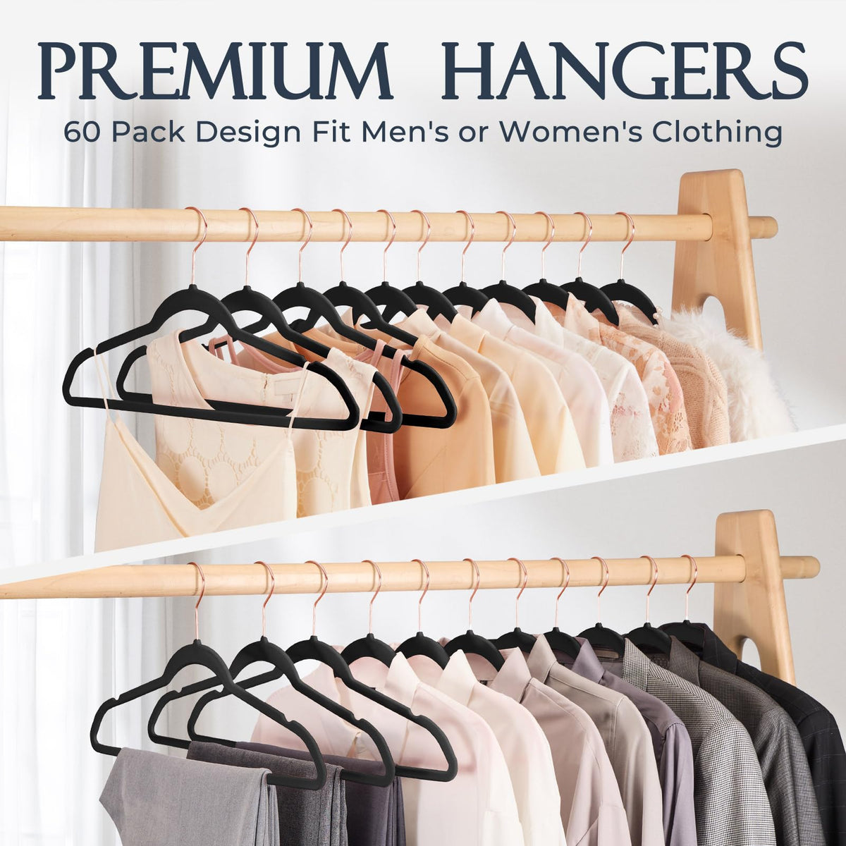 HOUSE DAY space-saving closet organizer reduces clutter and maximizes room