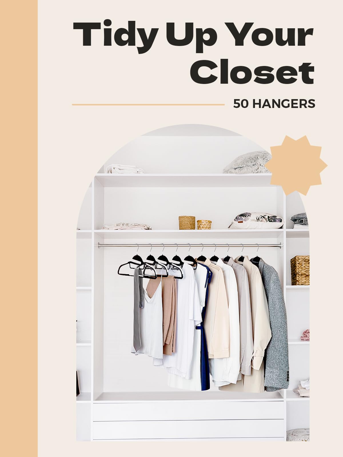HOUSE DAY durable black finish adds a sleek closet look.