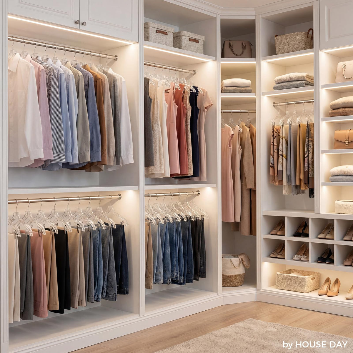 House Day compact design saves closet space and reduces clutter.
