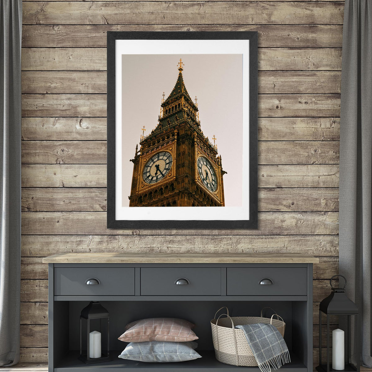 House Day desk display frame keeps artwork protected on shelves.