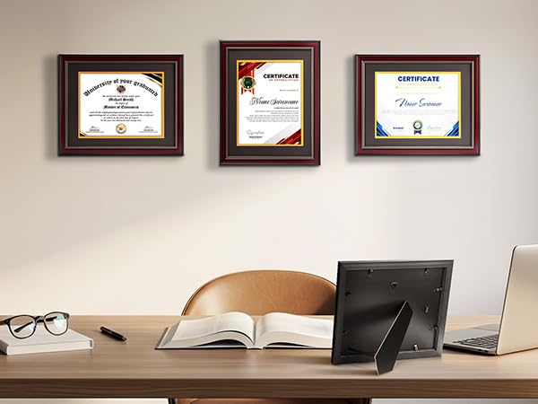 HOUSE DAY 11x14 diploma frame with mat protects and preserves certificates from fading.