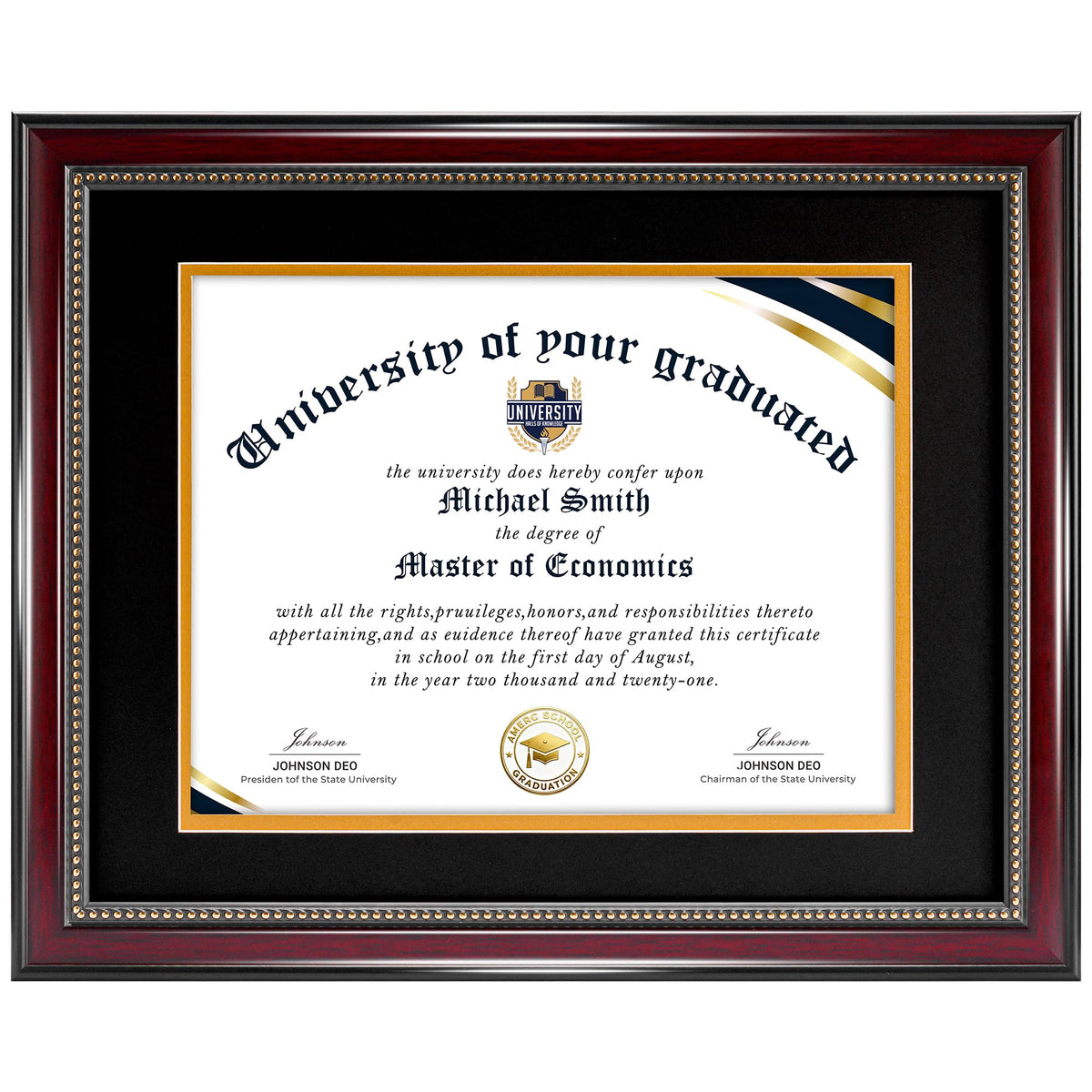 HOUSE DAY 11x14 diploma frame without mat showcases your certificate with a clean, professional display.