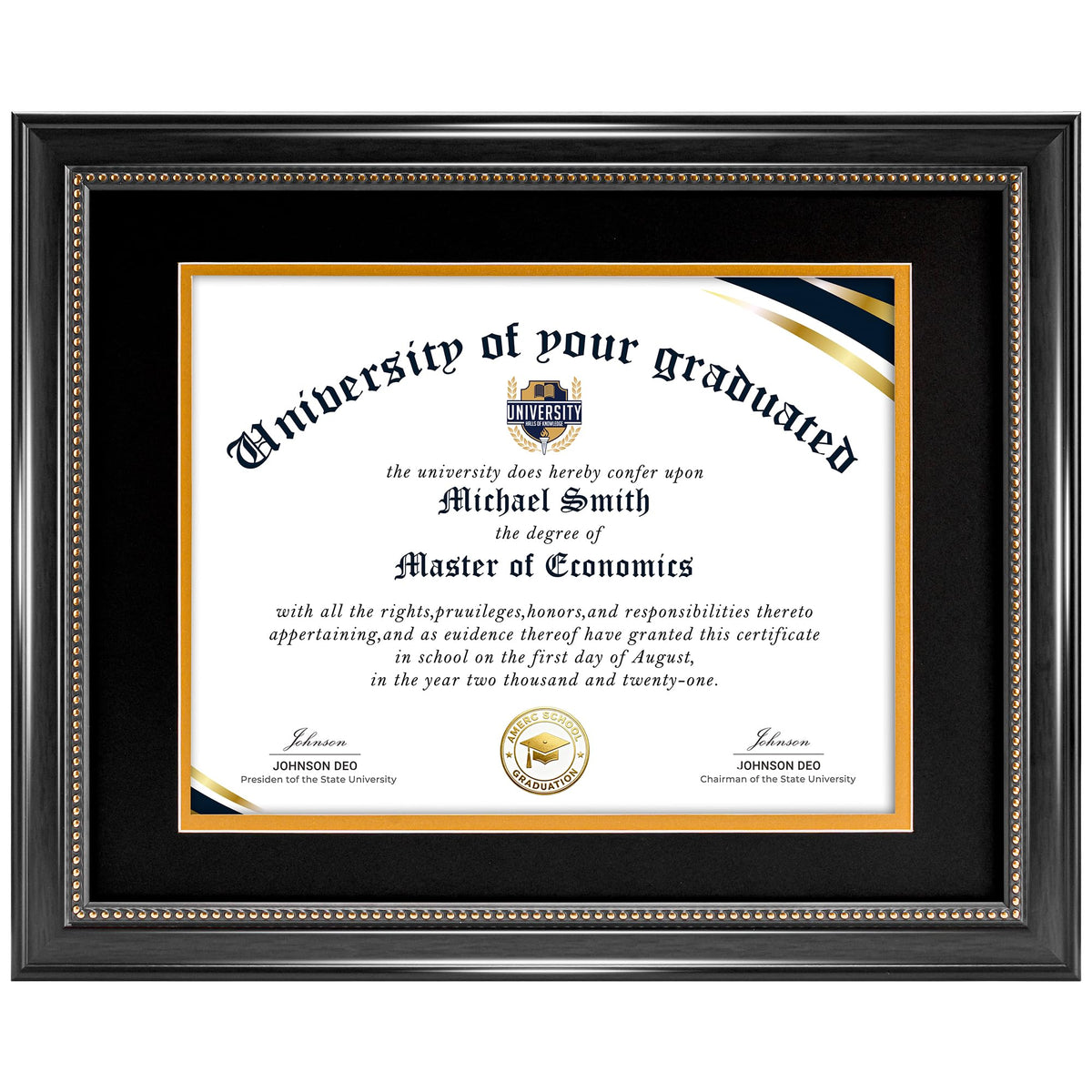 HOUSE DAY 11x14 diploma frame without mat displays your diploma clearly.
