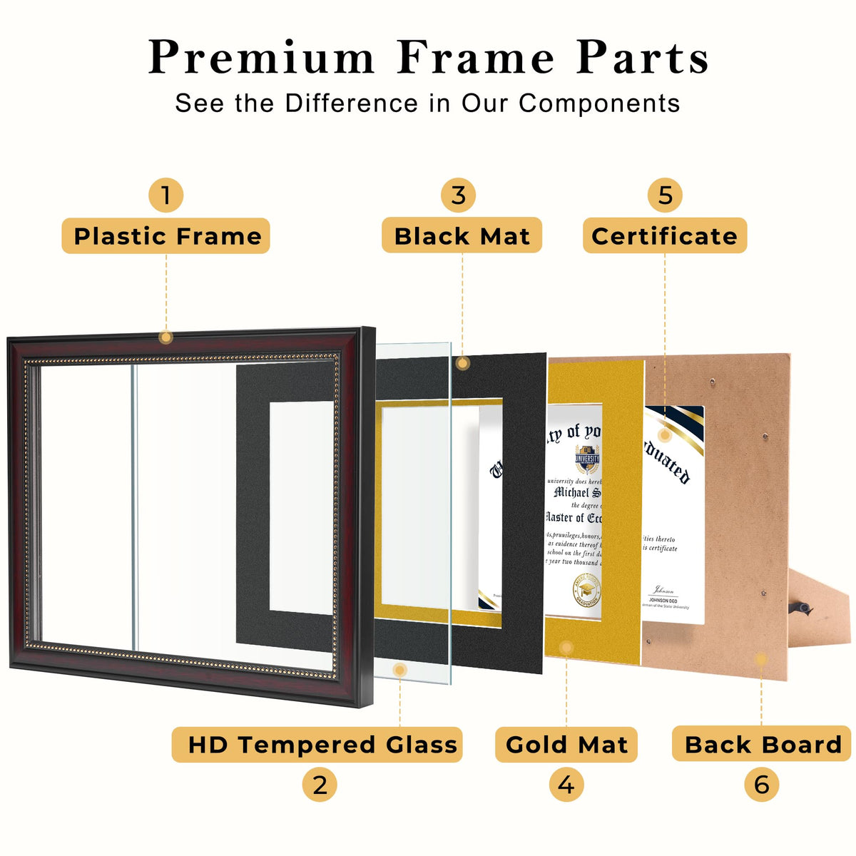 HOUSE DAY real glass diploma frame clarity keeps certificate visible and dust-free.