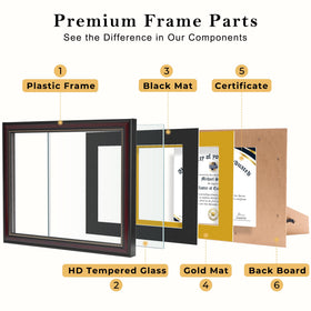 HOUSE DAY real glass diploma frame clarity keeps certificate visible and dust-free.