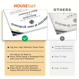 HOUSE DAY tabletop-display stand offers versatile placement on desks and shelves.