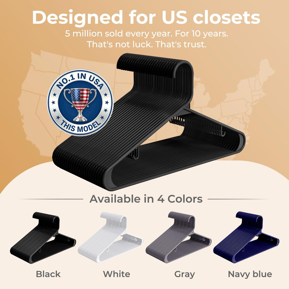 HOUSE DAY durable hangers ideal for dorms, apartments, or guest rooms
