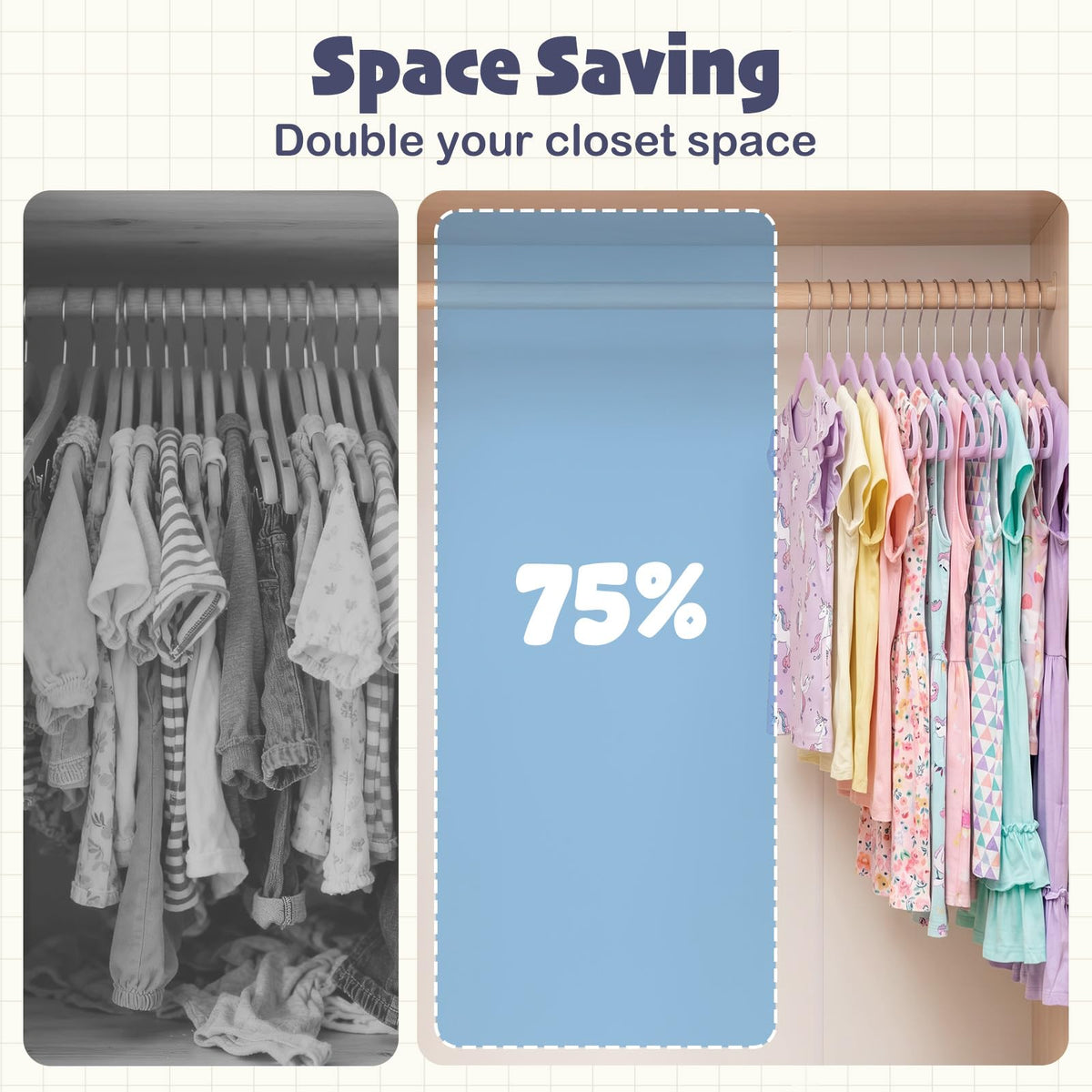 House Day durable ABS-velvet hanger for everyday family use