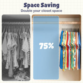 House Day durable hangers hold outfits from babies to small kids.
