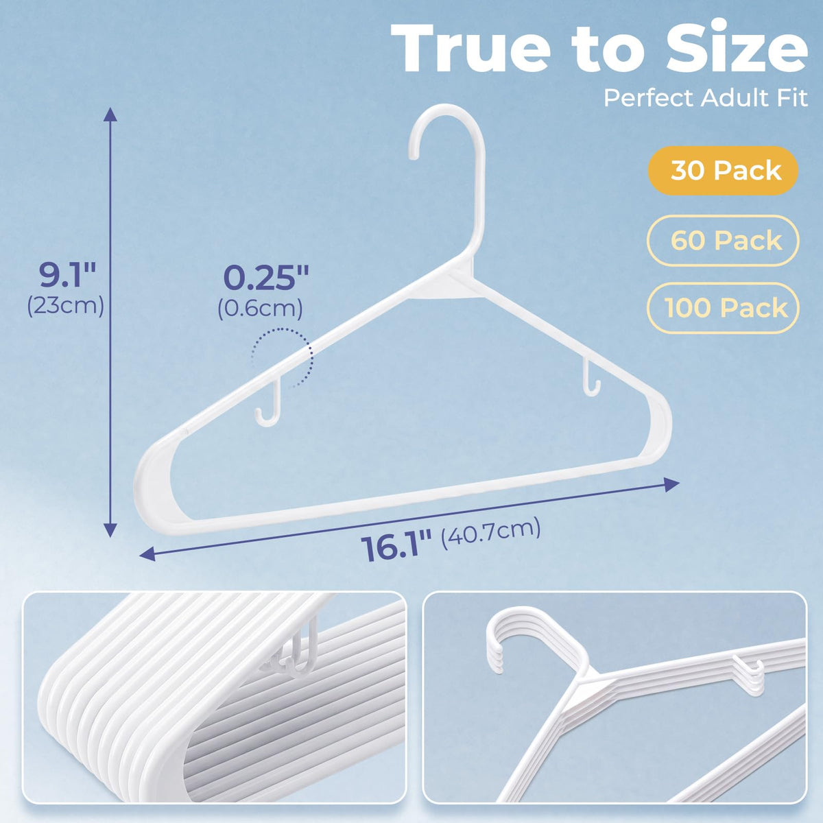 HOUSE DAY durable PP plastic supports shirts and blouses daily.
