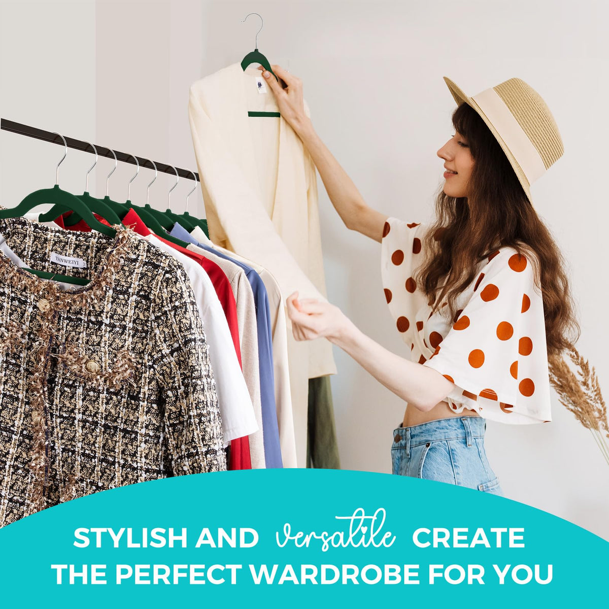 Space-saving design optimizes closet layout with slim profile.