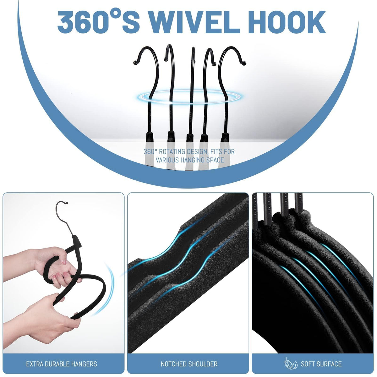 House Day velvet hangers with notches fit vests and accessories neatly.