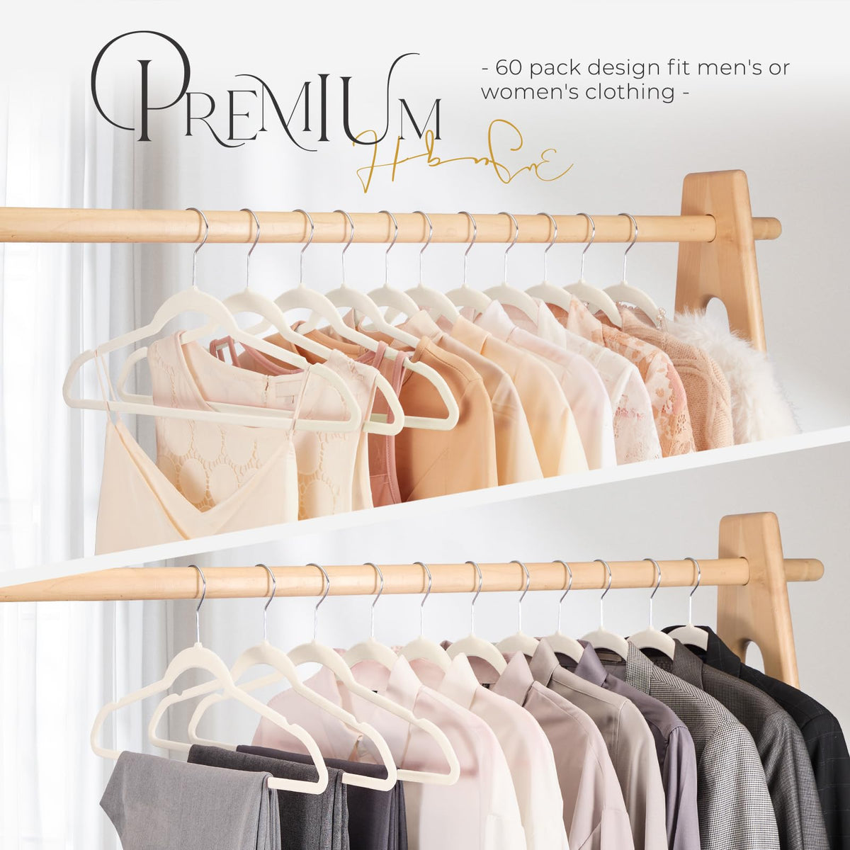 House Day velvet hangers protect clothes from creasing and stretching.