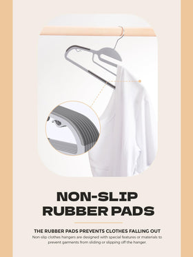 HOUSE DAY grey hangers with 360-degree swivel hook for versatile hanging angles.