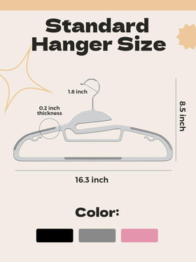 HOUSE DAY grey hangers designed for heavy coats and sweaters.