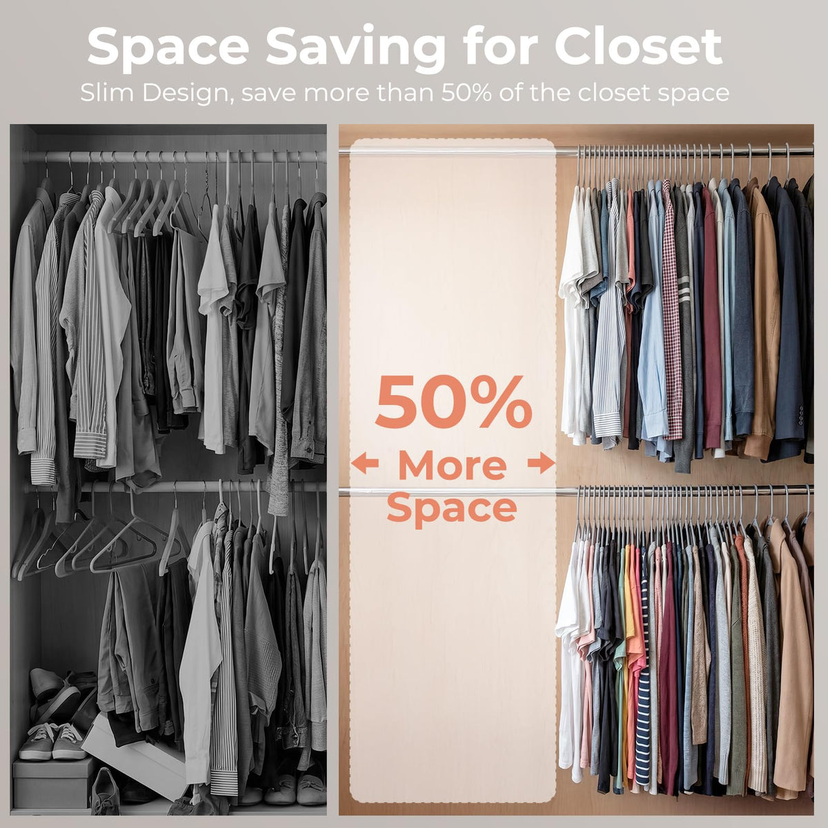 Closet Bliss SYSTEM: uniform non-slip hangers for tidy closets