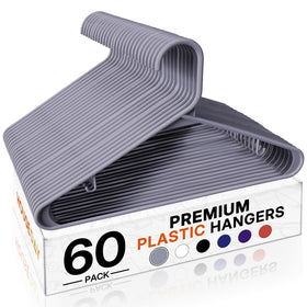 HOUSE DAY grey plastic hanger with dual hooks for versatile tops and pants
