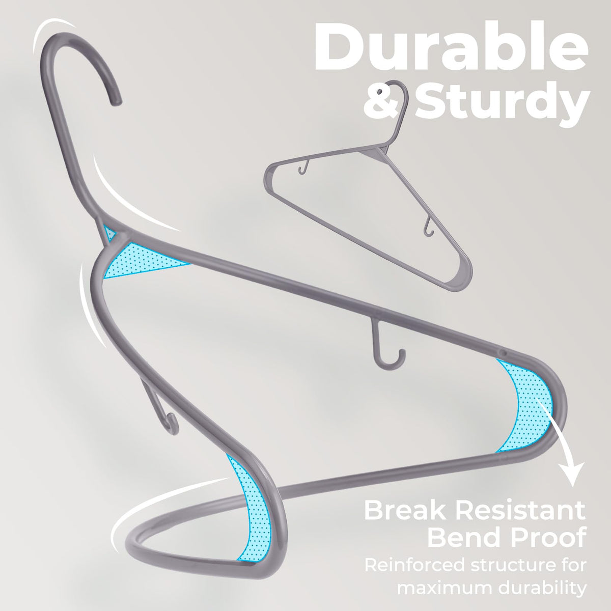 Quarter-inch thin profile HOUSE DAY hangers maximize closet capacity