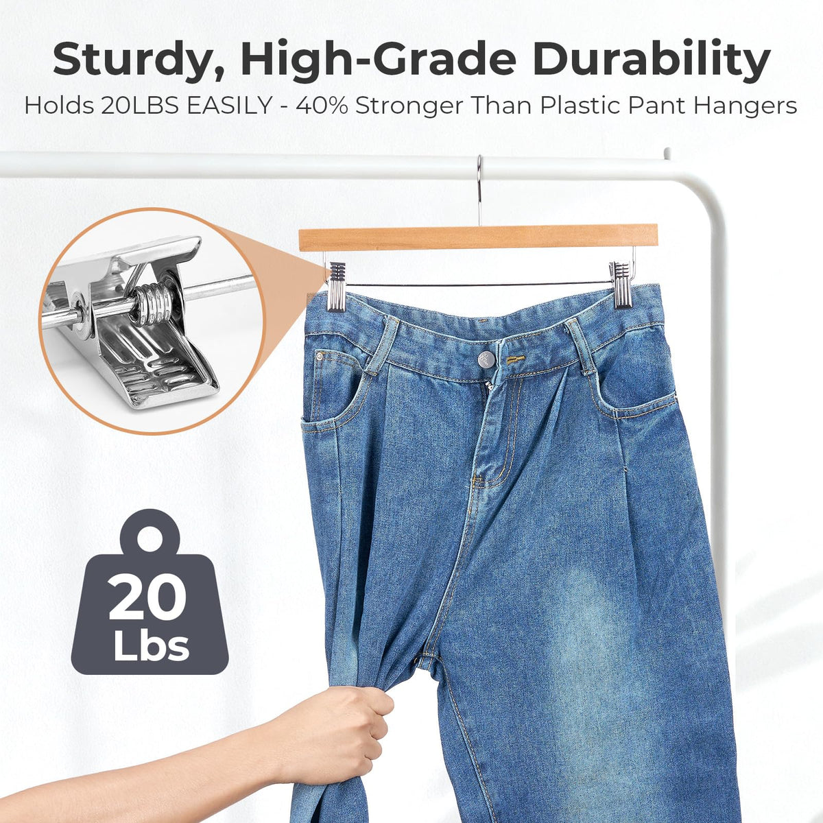 Versatile use for pants, skirts, towels, and linens.
