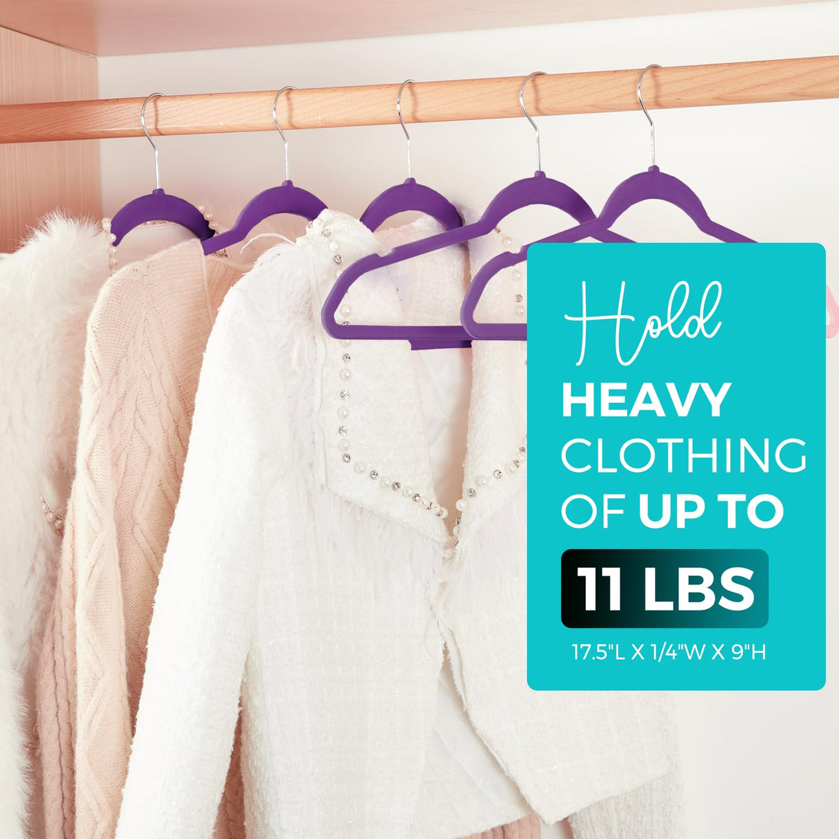 House Day heavy-duty ABS hangers support coats and suits up to 11 lbs.
