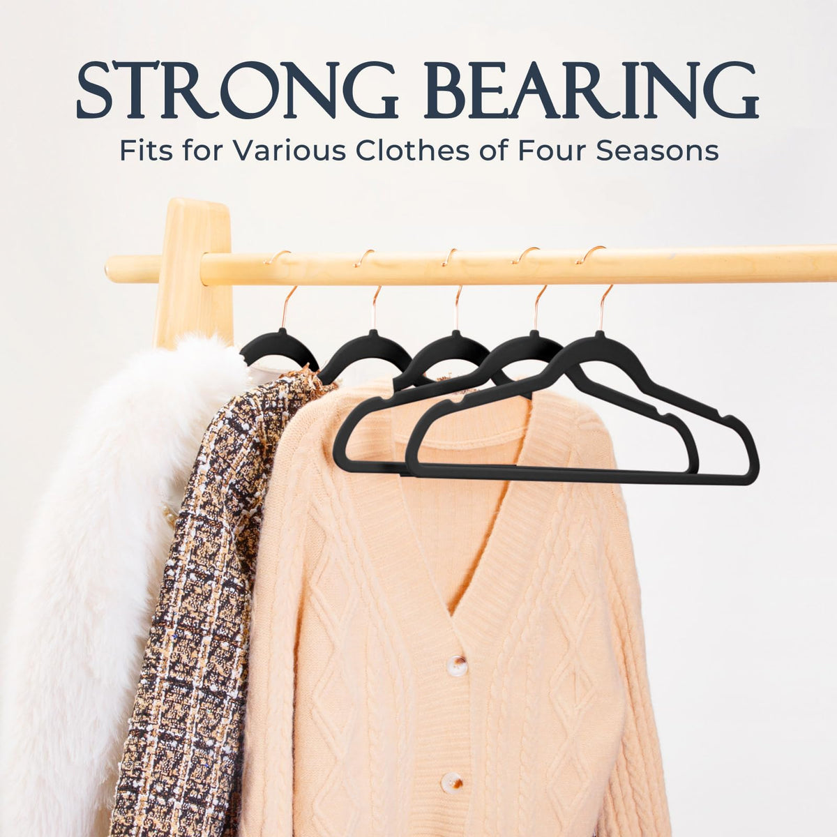 HOUSE DAY heavy-duty hanger supports up to 11 lbs for coats