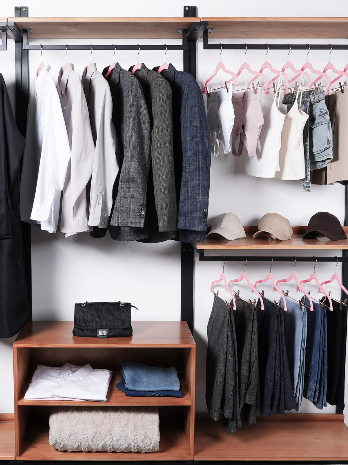 House Day heavy-duty capacity shown with coats and jeans.