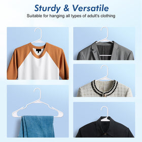 HOUSE DAY heavy-duty plastic hangers provide reliable support for jackets and heavier pieces.