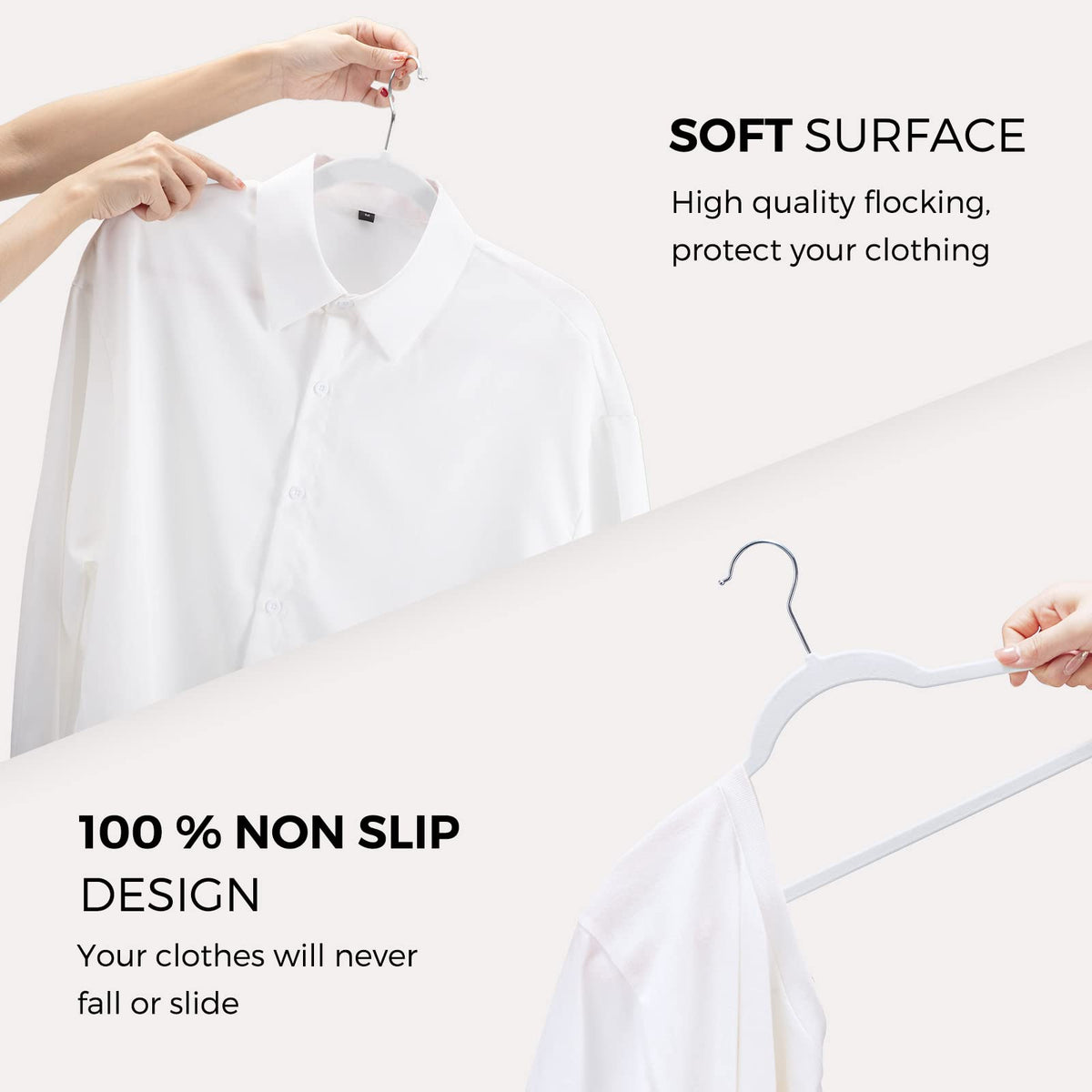 HOUSE DAY Heavy-duty velvet hangers hold coats up to 10 pounds