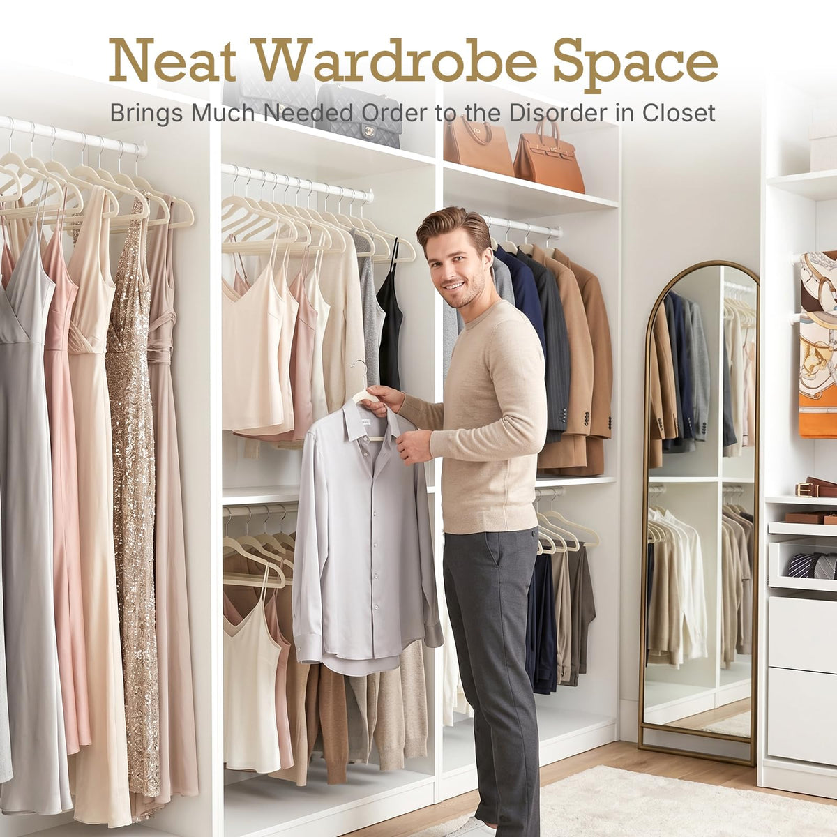 HOUSE DAY Heavy-duty hangers handle coats and jeans securely.