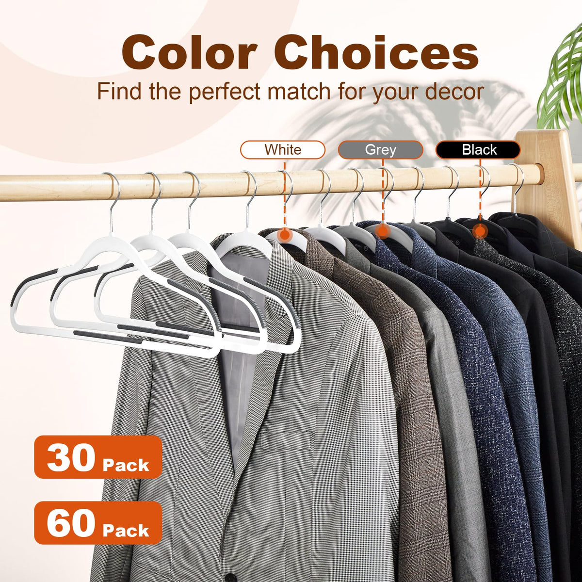 House Day sturdy hangers help organize shirts, pants, jackets efficiently.